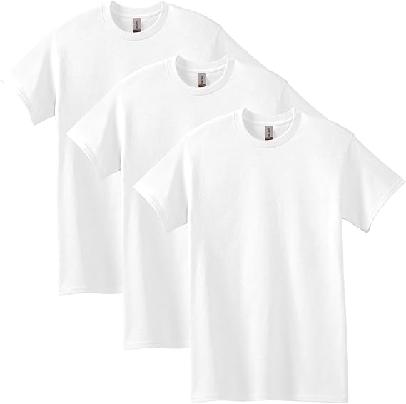 3 Pack: Unisex Adult Heavy Cotton T-Shirts White (Available in Plus Size)