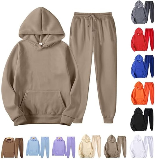 Women's 2PC Jogger Sets | Lounge Hoodie Sweatsuit Sets | Oversized Sweatshirt Baggy Sweatpants with Pockets