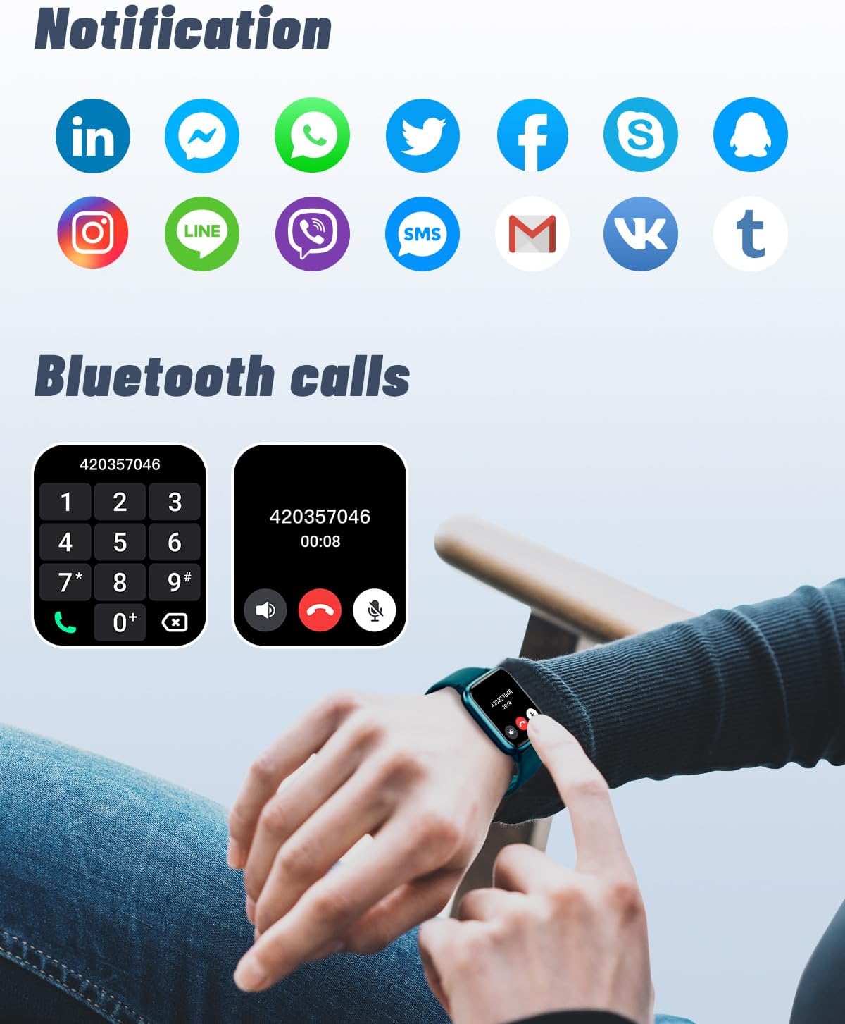 Smart Watch | For iOS and Android Phones | Answer/Make Calls | IP68 Waterproof Smartwatch Fitness Tracker | Heart Rate/Sleep Monitor | Steps Calories Counter