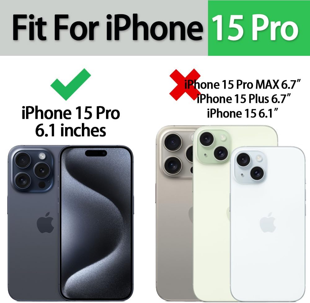 5 Pack: iPhone 15 Pro Blank Sublimation Cases | Soft Rubber + Hard PC Aluminum Anti-Slip Shockproof Protective Covers